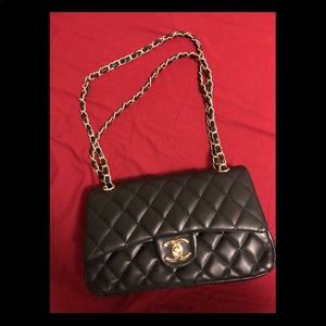 Chanel Double Flap Bag - Black with Gold
